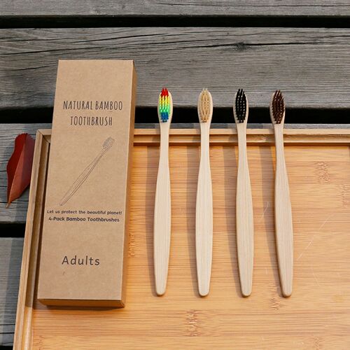 Toothbrush Adult Bamboo Toothbrush Bamboo Toothbrush Bamboo Charcoal Soft Bristle Toothbrush Wholesale 10 Pack Independently Packaged Daily Necessities