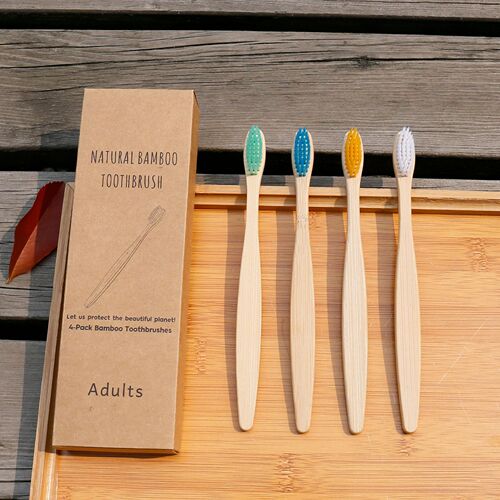 Toothbrush Adult Bamboo Toothbrush Bamboo Toothbrush Bamboo Charcoal Soft Bristle Toothbrush Wholesale 10 Pack Independently Packaged Daily Necessities