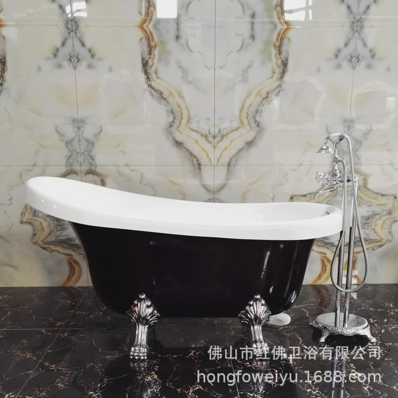 Guangdong estilo europeo negro, rojo y blanco independientes en una bañera de mosaico acrílico 1.2 3 4 5 6 7 8 metros