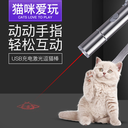 Laser cat teasing stick, infrared cat teasing pen, laser light, laser stick, supplies for kittens and kittens, interactive cat toys