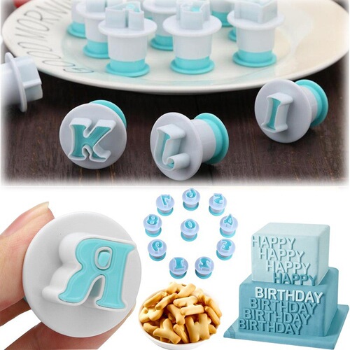 26 uppercase and lowercase alphanumeric biscuit spring press molds, cake printing press molds, cutting mold baking tools
