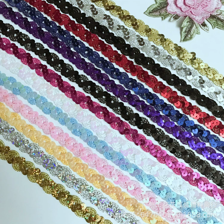 Фабрика в наличии 1,5 см кружево с пайетками Детская одежда аксессуары танцевальная одежда кружево с золотыми пайетками волна кружево