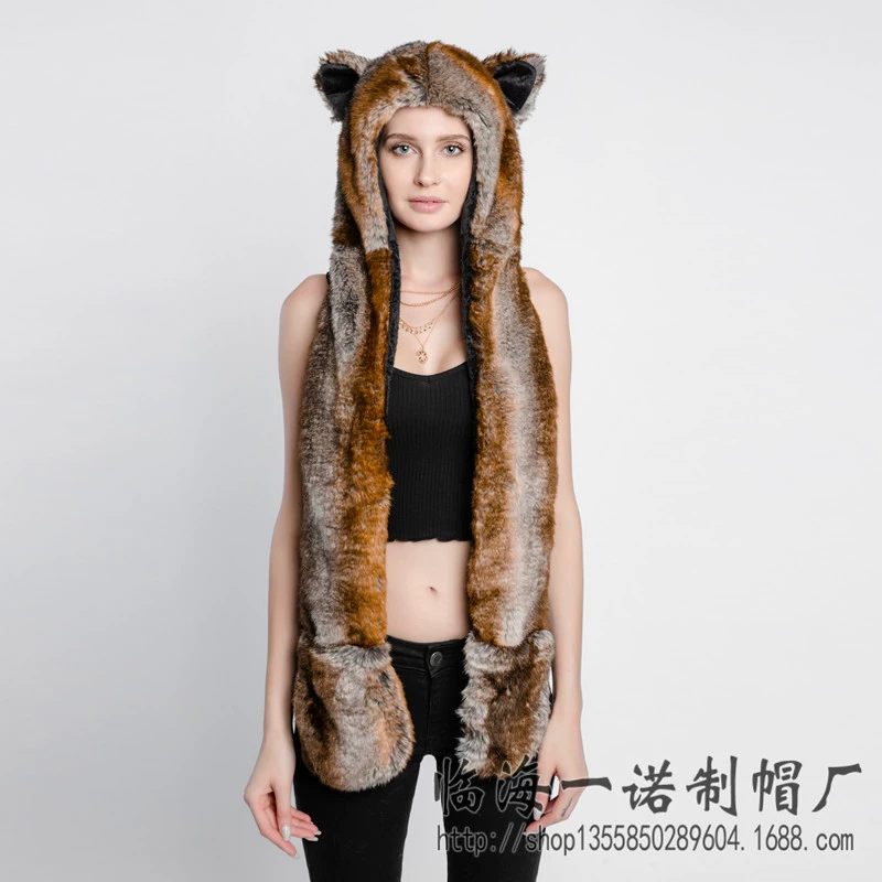 Winter Cartoon Hat, Scarf & Gloves Set (Speed Tong) — One Size, Multiple Animal Styles