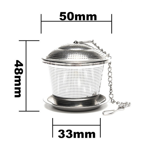 Simple corrosion bucket tea spoon set 304 stainless steel tea ball tea drain tea filter Weibao three-piece set