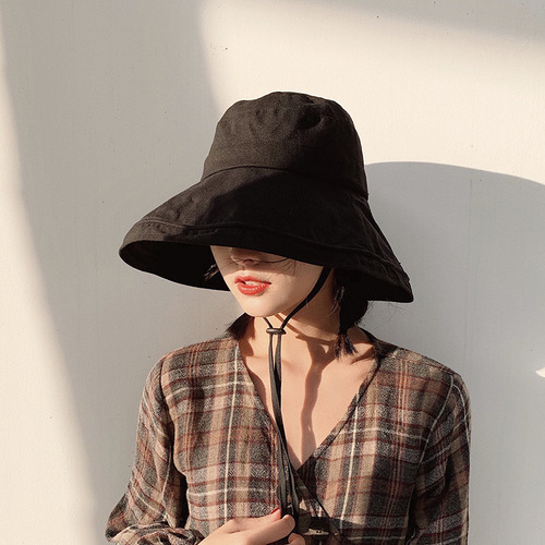 Summer Hat, Korean Style, Versatile, Japanese Fisherman Hat for Women, Beach Outing Sun Hat, Face Covering, Large Brim Sun Protection