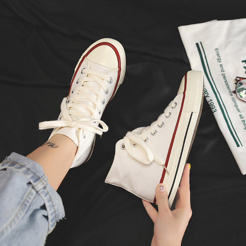 韩国街拍复古1970s情侣鞋2020春秋季新款高帮帆布鞋ulzzang休闲鞋