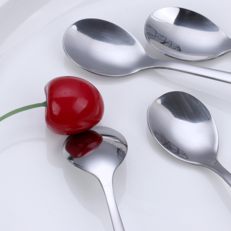 Ceramic Handle Dessert Spoon Stainless Steel For Coffee And Tea_voghion.com