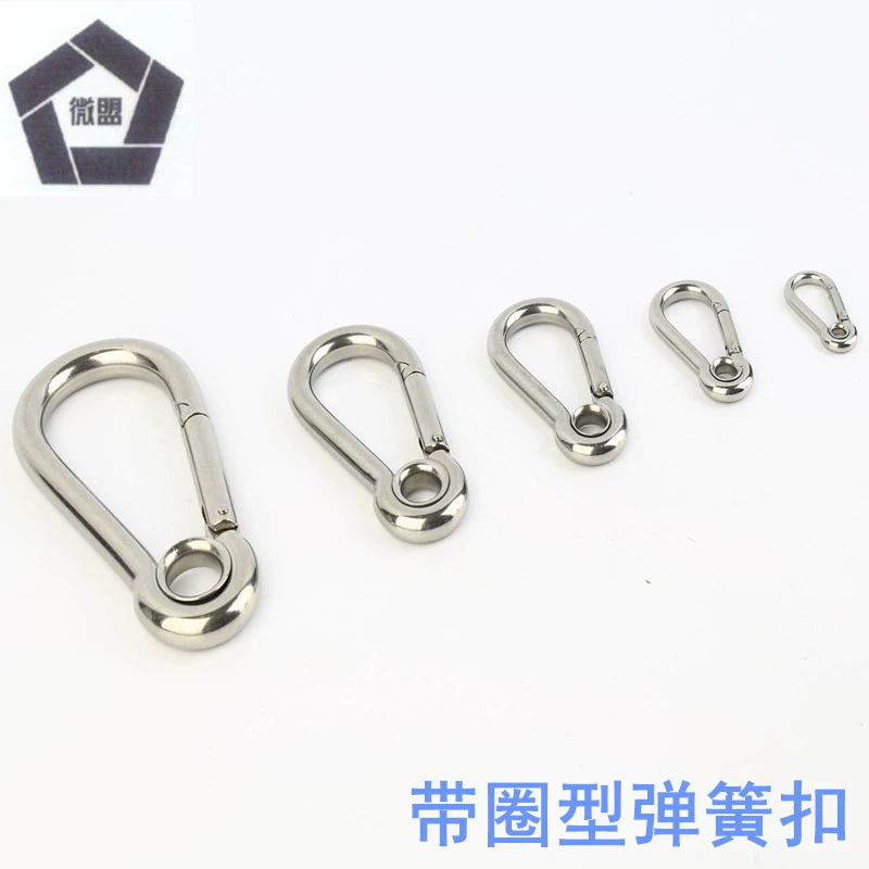 Пружинная Пряжка из нержавеющей стали 304 с кольцевой пружинной пряжкой с отверстием пружинная пряжка с отверстием карабин такелаж веревка подвесная пряжка