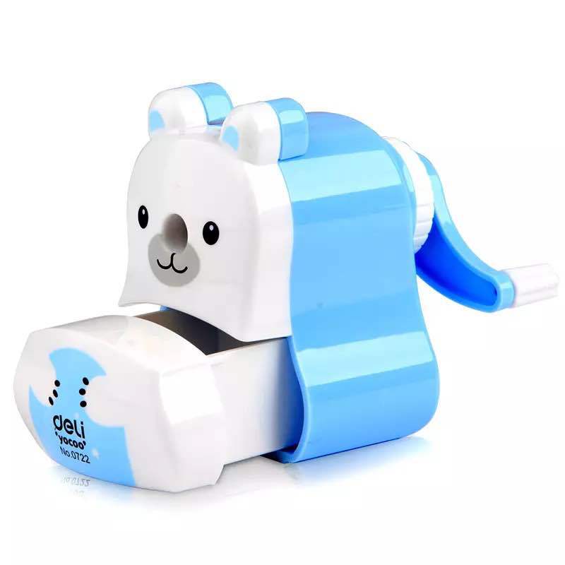 Deli 0722 Oso Polar sacapuntas niños dibujos animados mano sacapuntas