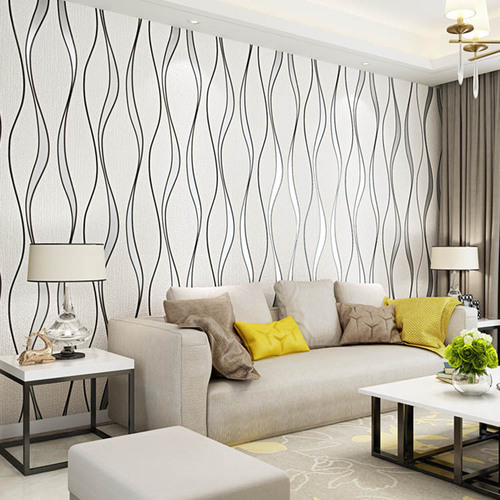 Modern simple 3D three-dimensional water ripple non-woven wallpaper curved buckskin TV background wall wallpaper
