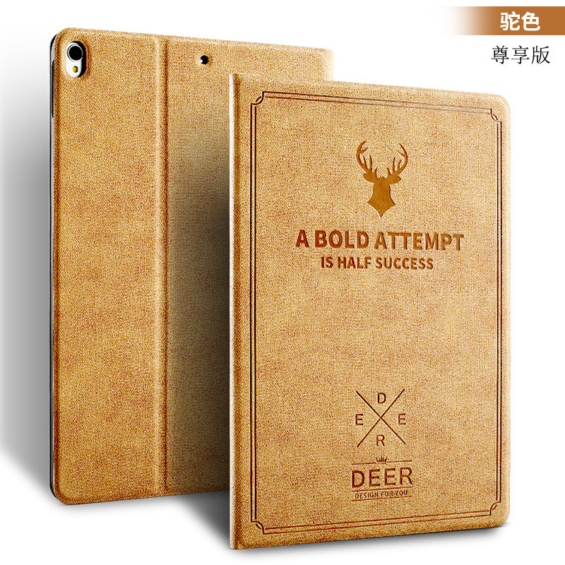 Aplicable iPad 10 2022 cubierta protectora de cabeza de ciervo retro 10.2 Air5 Pro 11 figura de ciervo cuero plano