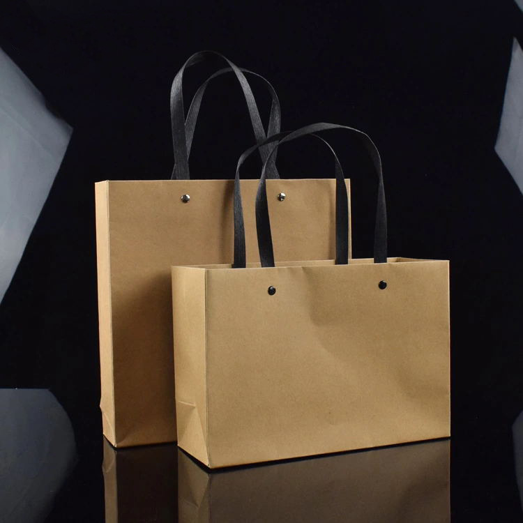 牛皮纸袋子线绳手挽袋购物服装通用礼品包装袋扣绳通用外卖防水袋