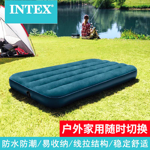 INTEX air mattress household single double thickened lazy bed outdoor portable lunch break folding air bed 313