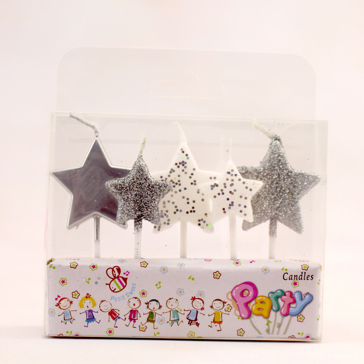 Nueva vela de estrella de cinco puntas creativa de Navidad pintada lentejuelas polvo de oro accesorios de bricolaje pastel de cumpleaños vela libre de humo