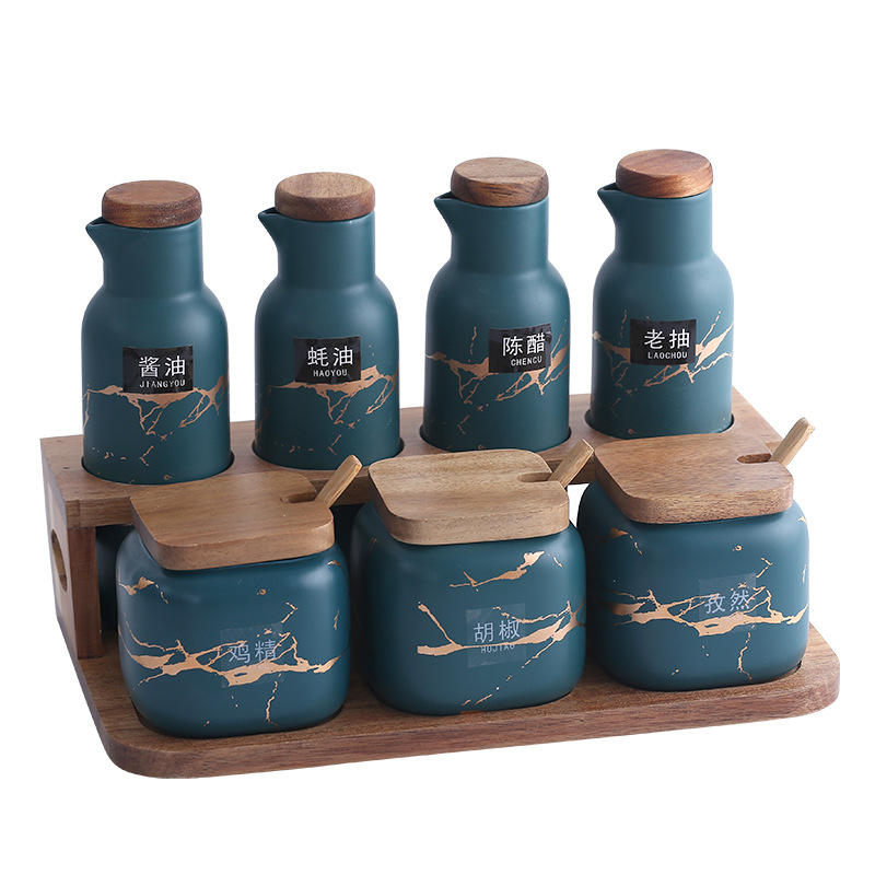 Al2255 Матовый зеленый комплект 7 баллона из масляной бутылки с деревянной рамой