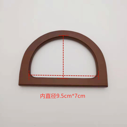 Bag portable fashion luggage hardware accessories wooden semicircle handle D-shaped handle bag portable wholesale