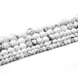 Shunda natural white turquoise loose beads DIY handmade jewelry accessories dropshipping semi-finished beads natural Brazilian stone