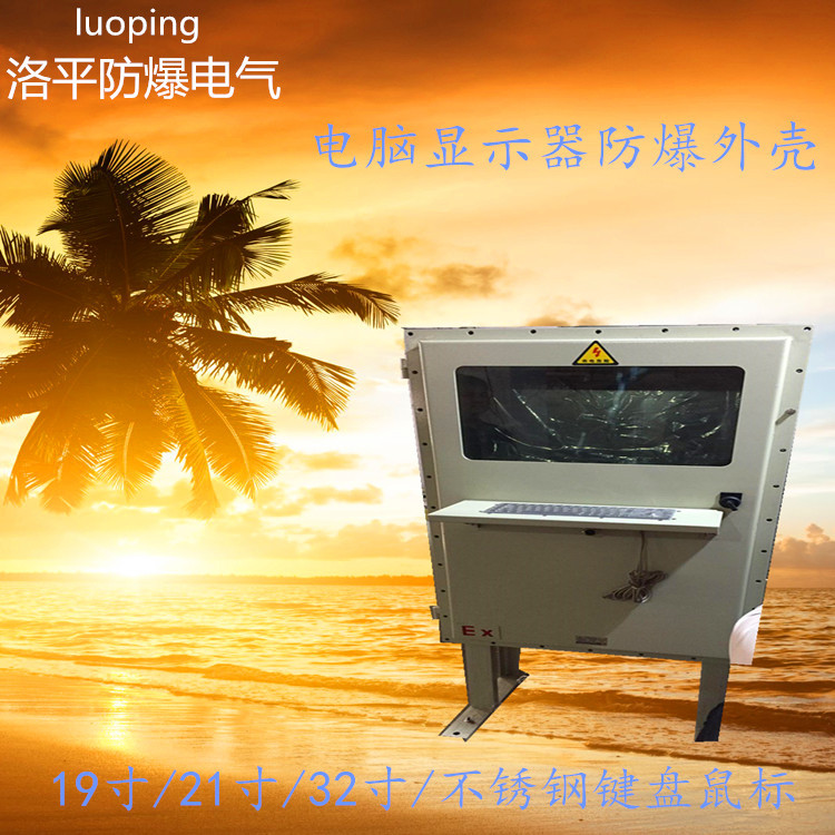 直销22寸显示器防爆外壳单联操作台电脑柜不锈钢控制箱 洛平防爆