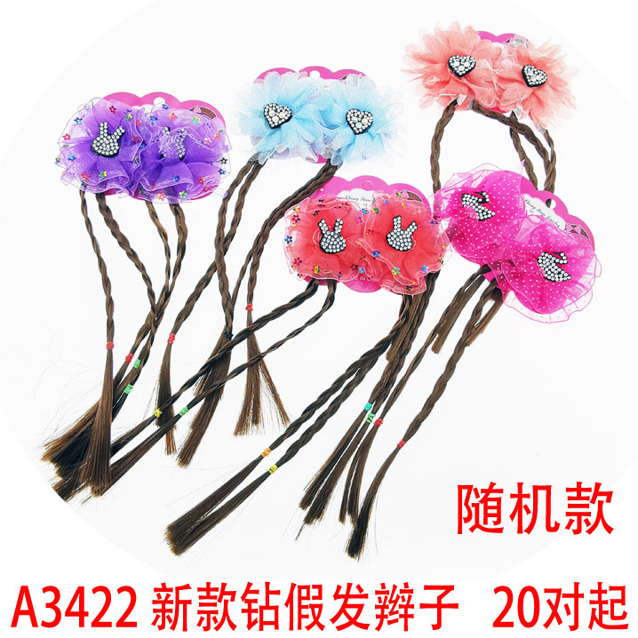 A3432 nuevo diamante peluca trenza estilo horquilla pelo banda Yiwu 2 yuanes tienda joyería al por mayor