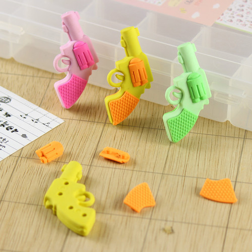 Children's Cartoon Cute Toy Primary School Eraser Pistol Eraser Creative Stationery Manufacturer Wholesale