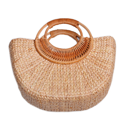 Amazon special sale rattan ins handmade high-value photo artifact straw woven moon style handmade bag