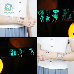 Cross-border sourced waterproof Mexican Day of the Dead sticker, children's cartoon skeleton head glow-in-the-dark tattoo sticker, face sticker