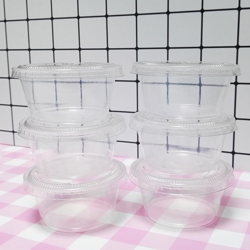 Slime Hong Kong-Style Box, 100ml PP Plastic Cup Storage Container – Clear Packaging for Playdough, Ultra-Light Clay, and Foaming Glue