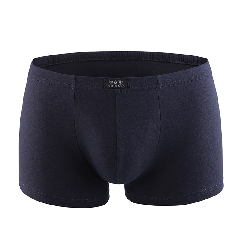 Pantalones cortos del boxeador de los hombres mediados de-cintura de la ropa interior del algodón del color sólido sudor-absorbente