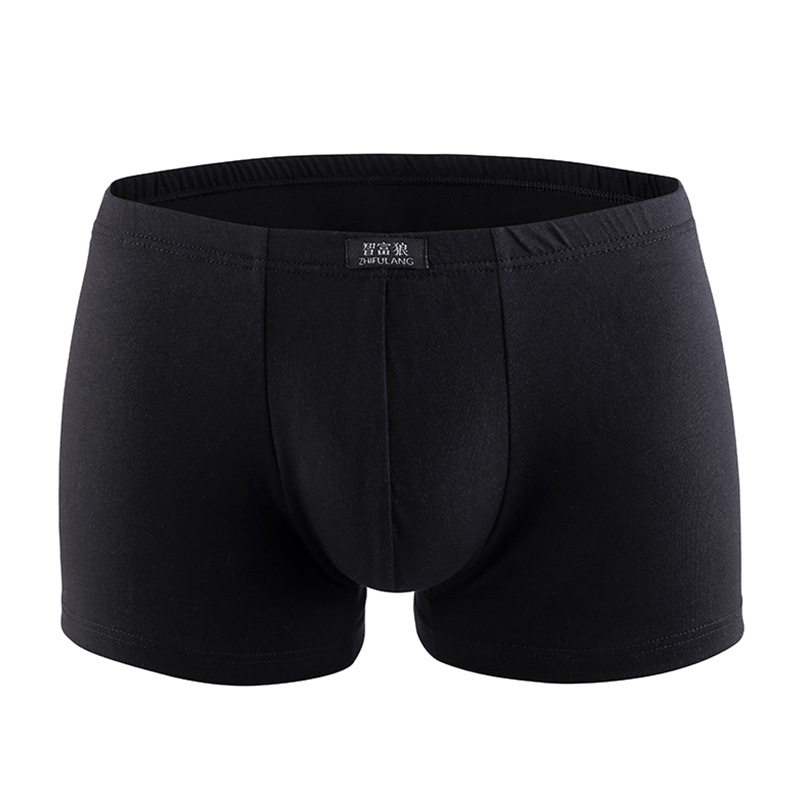 Pantalones cortos del boxeador de los hombres mediados de-cintura de la ropa interior del algodón del color sólido sudor-absorbente