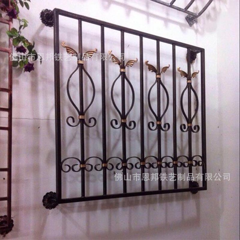 佛山工厂专业制作别墅防盗窗家装铁艺防盗窗护栏热镀锌20年不生锈
