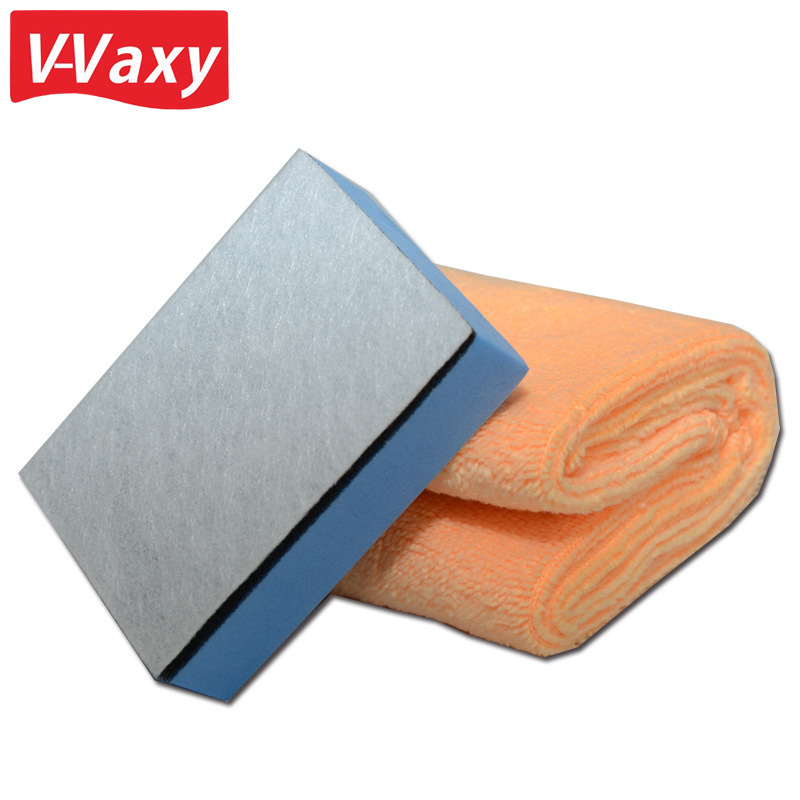 자동차 크리스탈 도금 스폰지 부직포 액체 유리 시공 키트 자동차 청소 섬유 타월 시공 액세서리