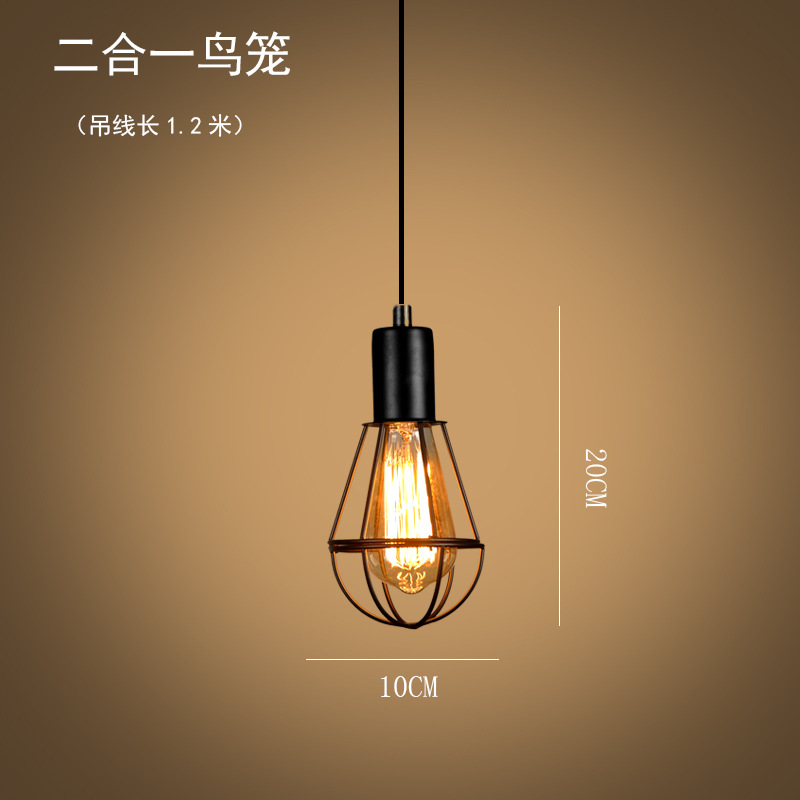 Lámpara de araña pequeña retro de hierro LED diseño creativo para dormitorio comedor y sala