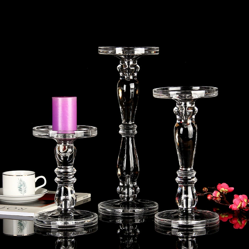 Толстый прозрачный стеклянный подсвечник бамбуковый узловатый высокий подсвечник стеклянный ремесел настольная свеча основание спот оптом