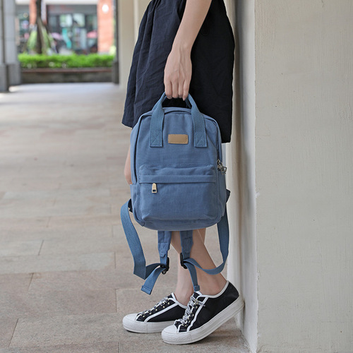 Backpack Women 2024 New Women's Backpack Korean Version Versatile Canvas Bag Large Capacity Casual Student School Bag