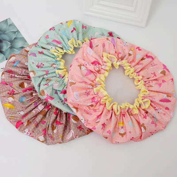 Waterproof cartoon shower cap for adults
