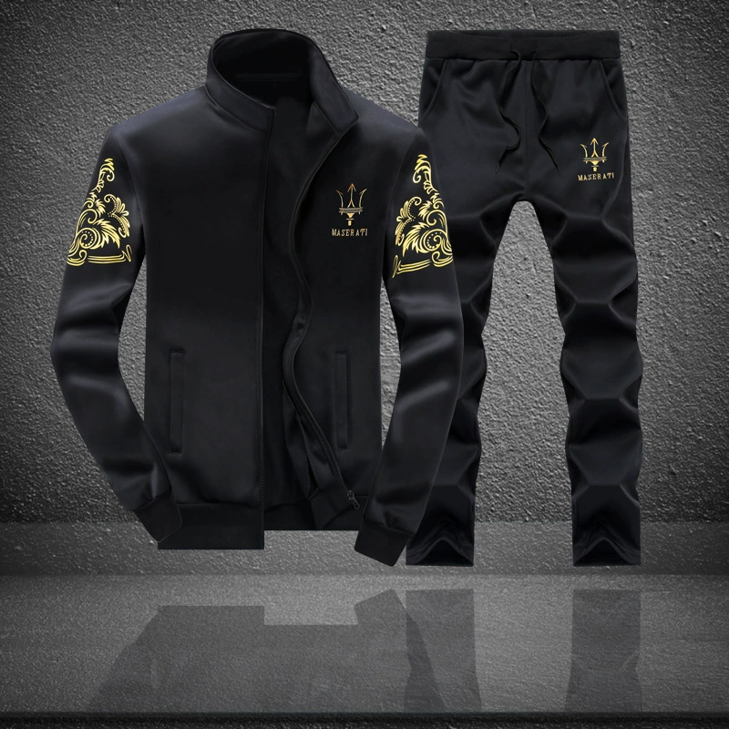 Весенний и осенний спортивный костюм повседневный с длинными рукавами шерстяную куртку мужской воротник свитер завод прямых продаж M-9XL