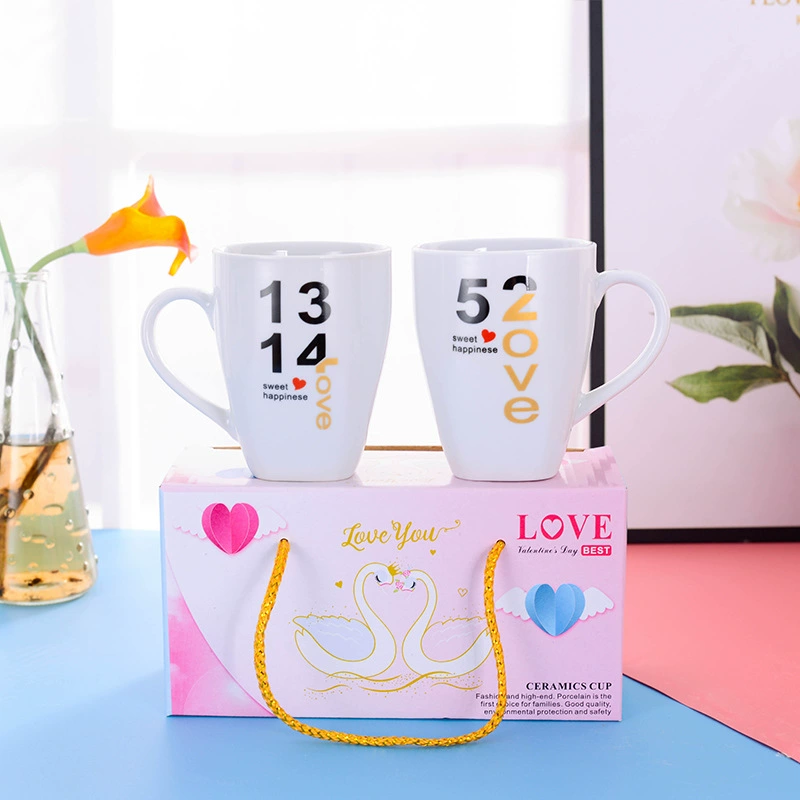 Оптовая Cartoon Ceramic Cup 520 Couple Smok Malker Cup Cup Coffee Cup Water Cup Advertising Gift