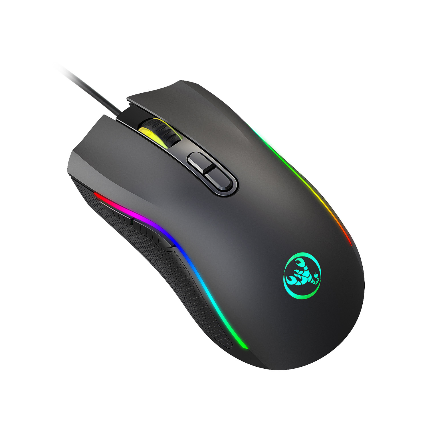 New macro programming RGB glowing game esports wired mouse, 6-level DPI adjustable 7200dpi_voghion.com