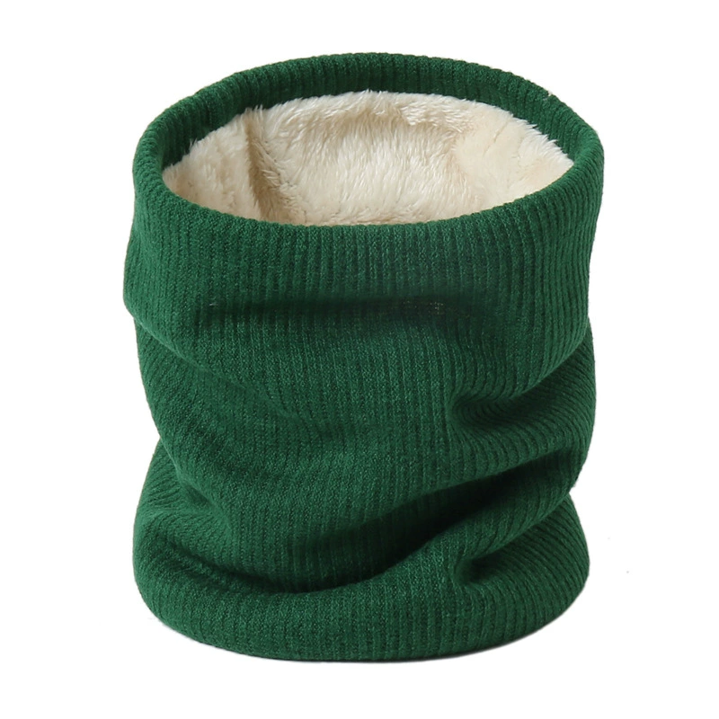 Demi-season fleece keep warm colored knitted scarf for men and women, with neck protection