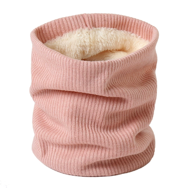 Demi-season fleece keep warm colored knitted scarf for men and women, with neck protection