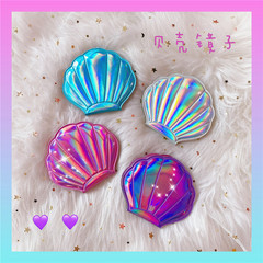 Fantasy laser color girl heart bling shell fairy mirror portable double-sided make-up accessories
