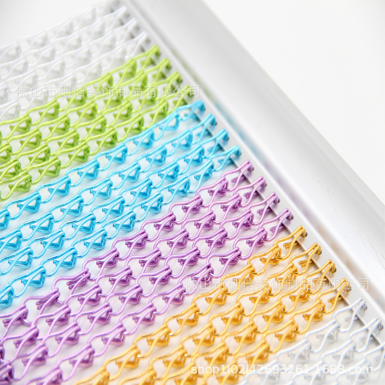 铝质双勾链金属装饰网链帘批发金属窗帘酒店商场吊顶装饰隔断帘