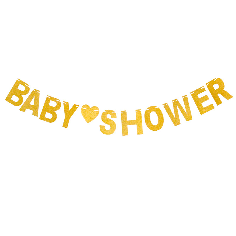 Europa y América del bebé de la fiesta de cumpleaños decoración Garland amor ducha brillo bebé carta bandera tirón