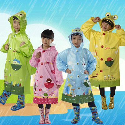 建信儿童雨衣 书包位 大帽檐 反光条 学生雨披   可加LOGO 招分销