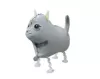 Walking white cat
