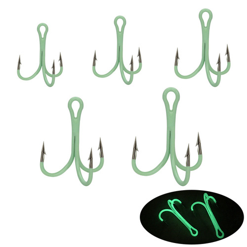 Weihe 2#4#6#8#10## Luminous three anchor hook set three hooks with barbed fishhook high carbon steel fishing hook cross-border