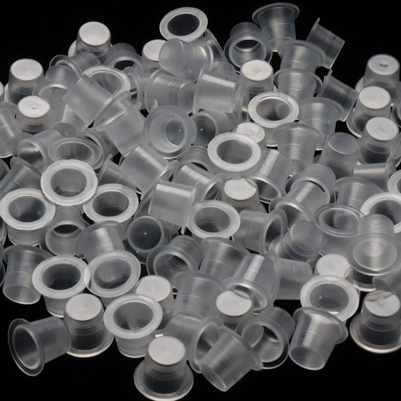 Tattoo Plastic Color Cups, Disposable 100-Pack, Transparent, Small/Medium/Large