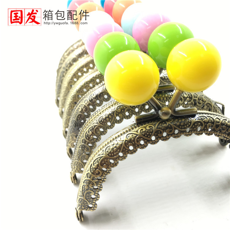 8,5cm arco en relieve encaje caramelo cabeza de oro 20MM gran perla bronce 0351 - GT