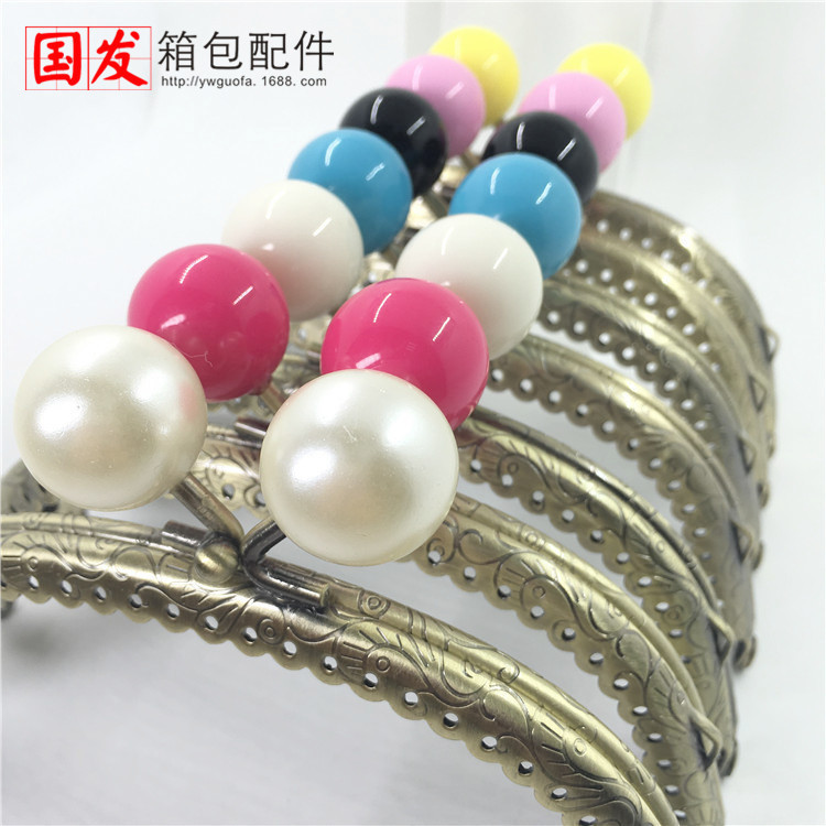 12.5CM arco dragón-fénix encaje dulce boca de oro 20MM cabeza de perlas bronce 24 colores 0358 - GT