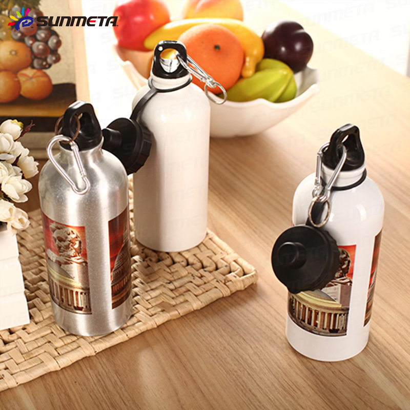 Bicicleta de aleación de aluminio deportes hervidor montaña bicicleta agua taza de transferencia de calor impresión olla de aluminio blanco 400ml 500ml